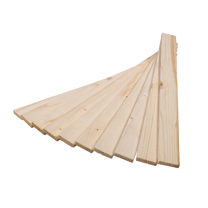3/8" x 1.5" - 18" White Wood 10-pack fanned
