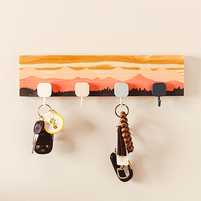 1" x 4" - 2'" Sanded Boards 4-pack made into painted key holder