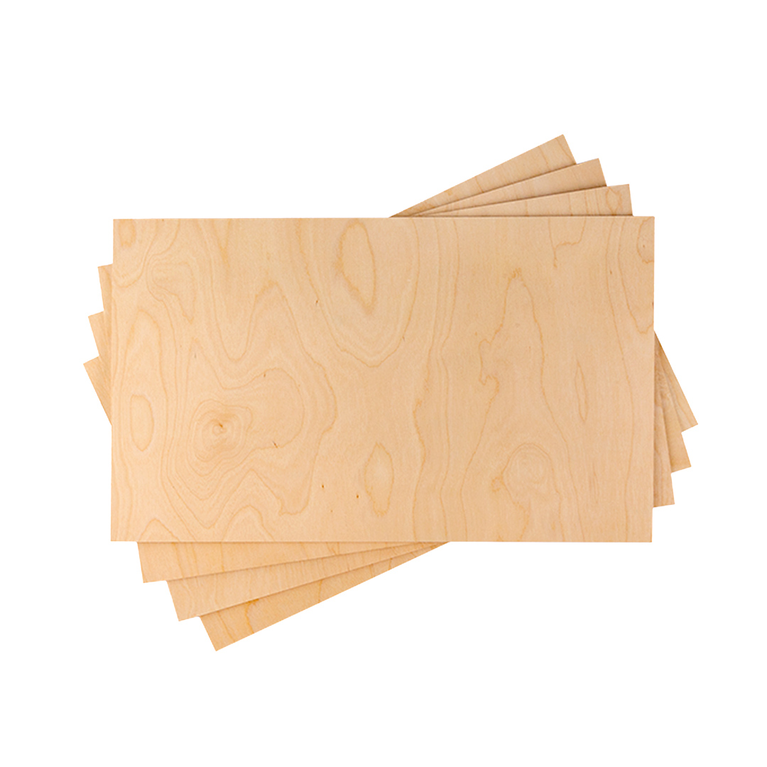 1/4" x 12" x 20" Birch Plywood 4-pack top view fanned